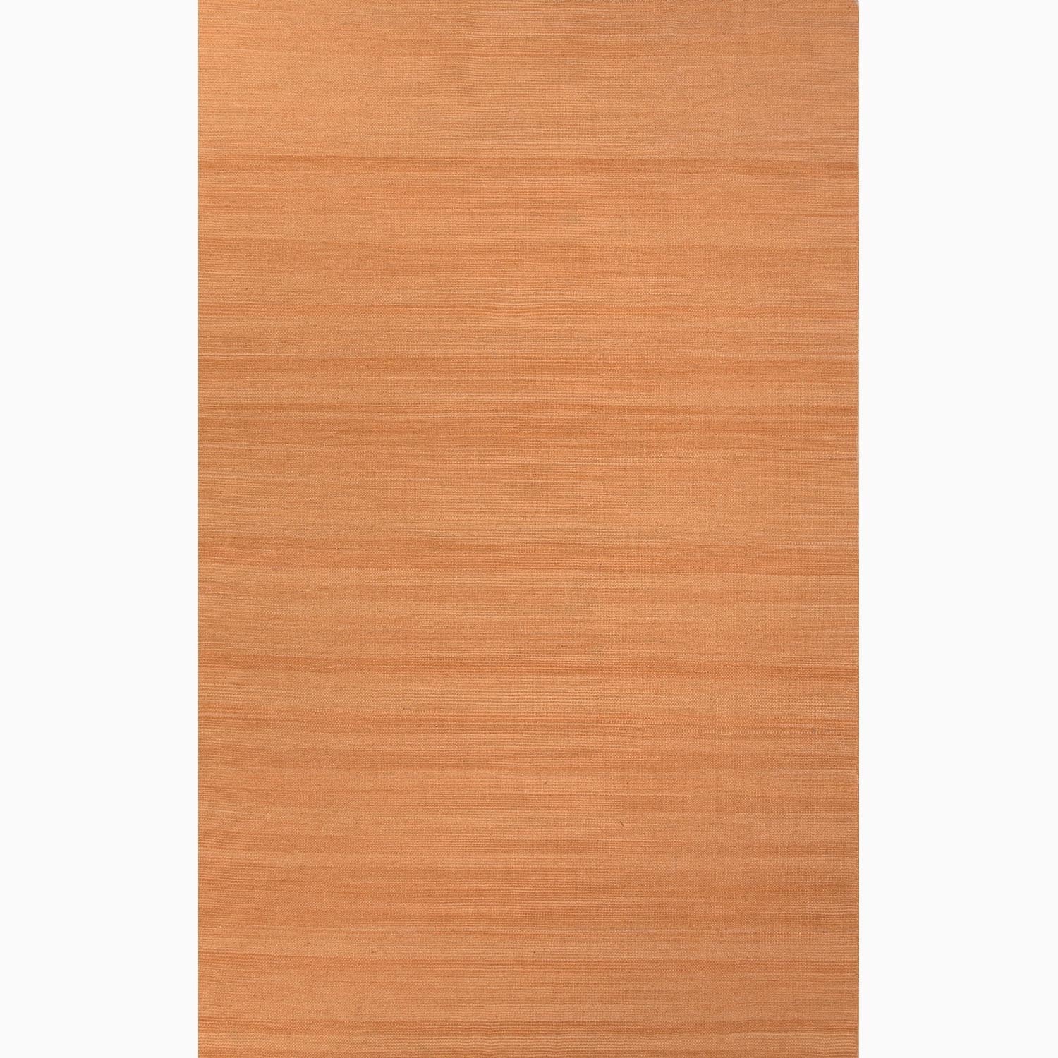 Handmade Solid Pattern Orange Wool Rug (5 X 8)