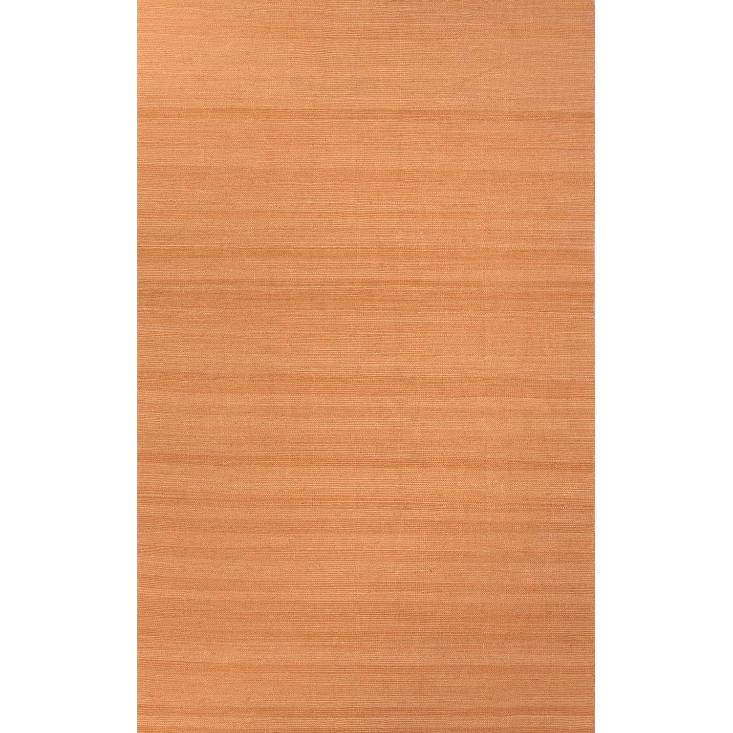 Handmade Solid Pattern Orange Wool Rug (4 X 6)