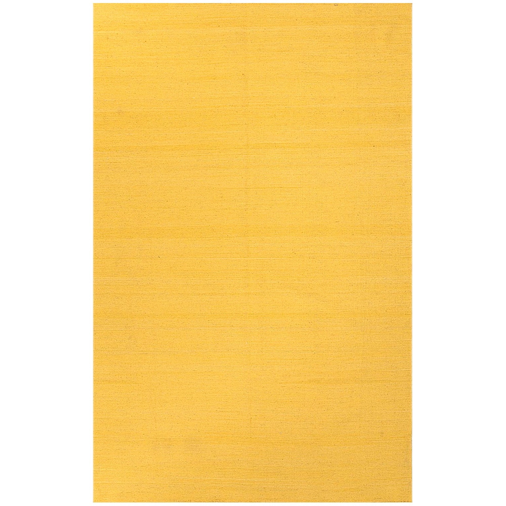 Handmade Solid Pattern Yellow/ Gold Wool Rug (5 X 8)