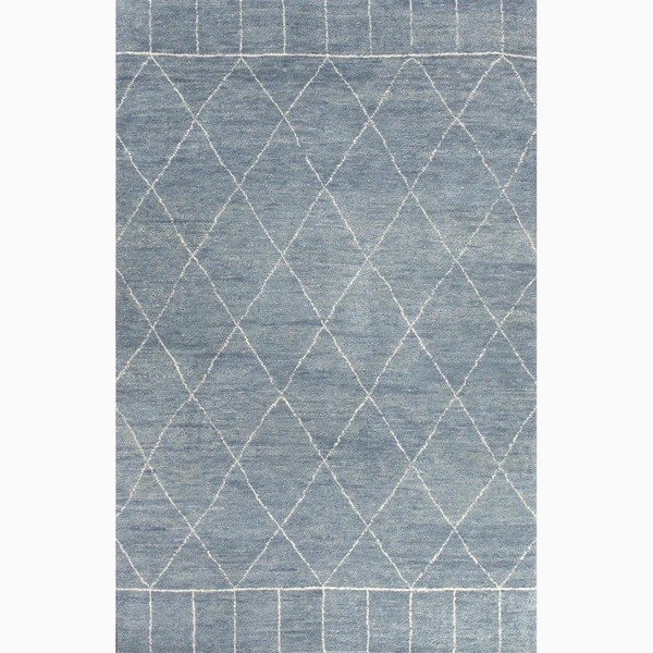Hand-Knotted Tribal Blue Area Rug (9' X 12') - 9' x 12'