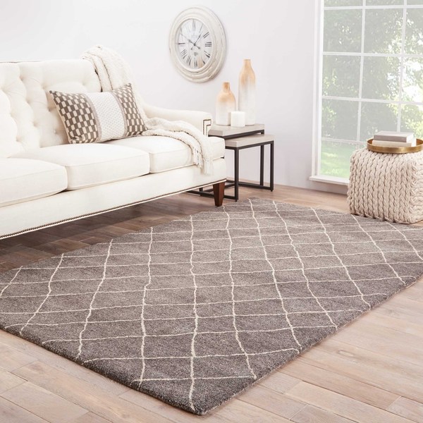 Maris Handmade Geometric Gray Area Rug (8' X 10') - 7'10" x 9'10"
