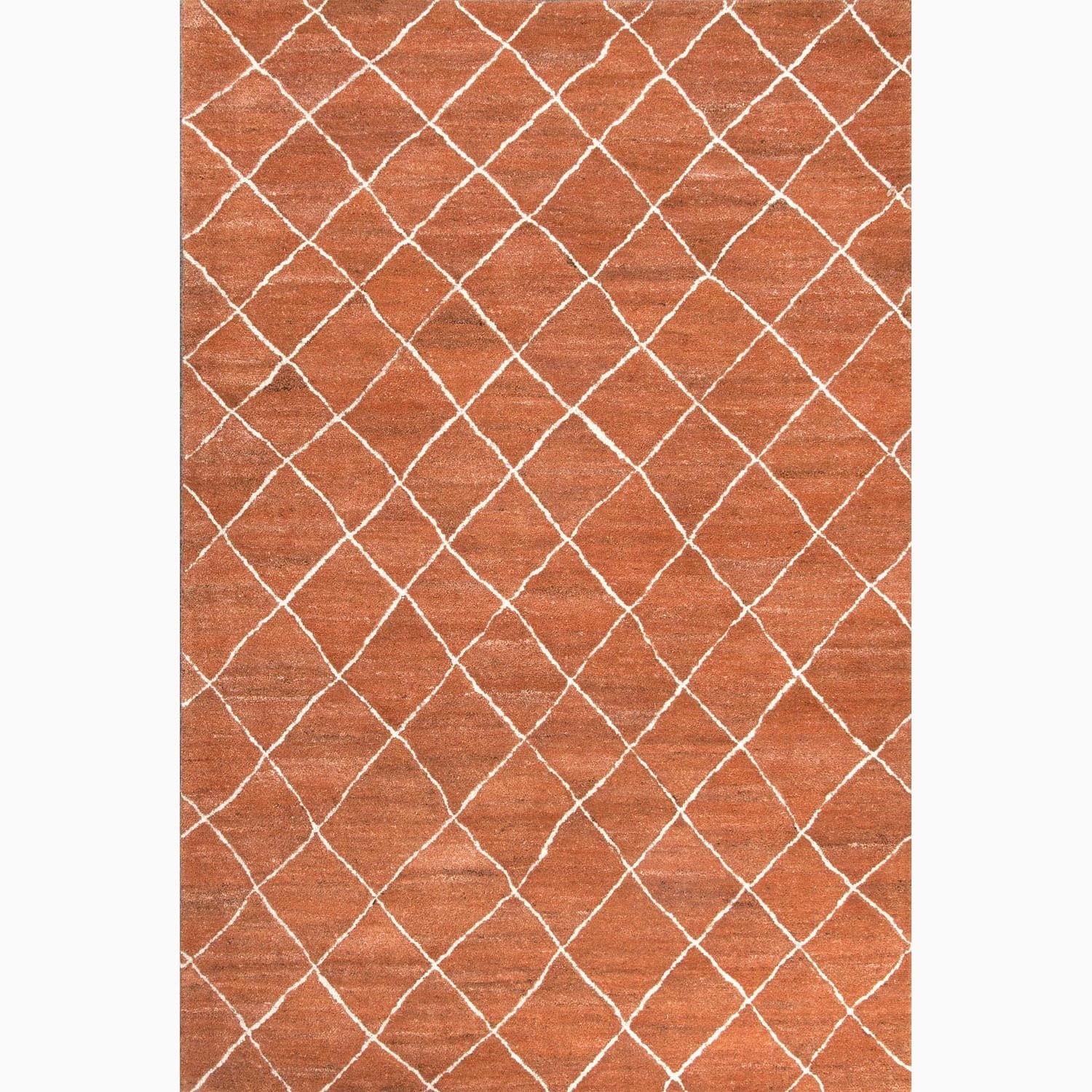 Handmade Red/ Ivory Wool Easy Care Rug (5 X 8)