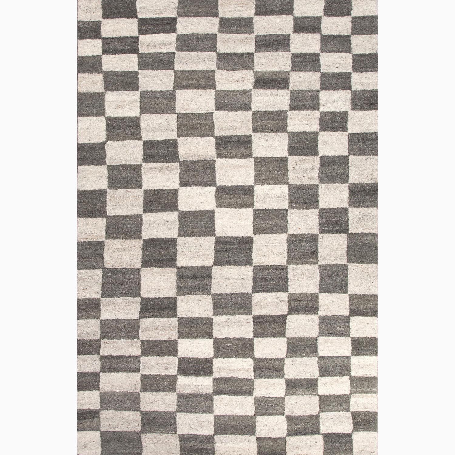 Hand made Gray/ Ivory Wool Easy Care Rug (4x6)