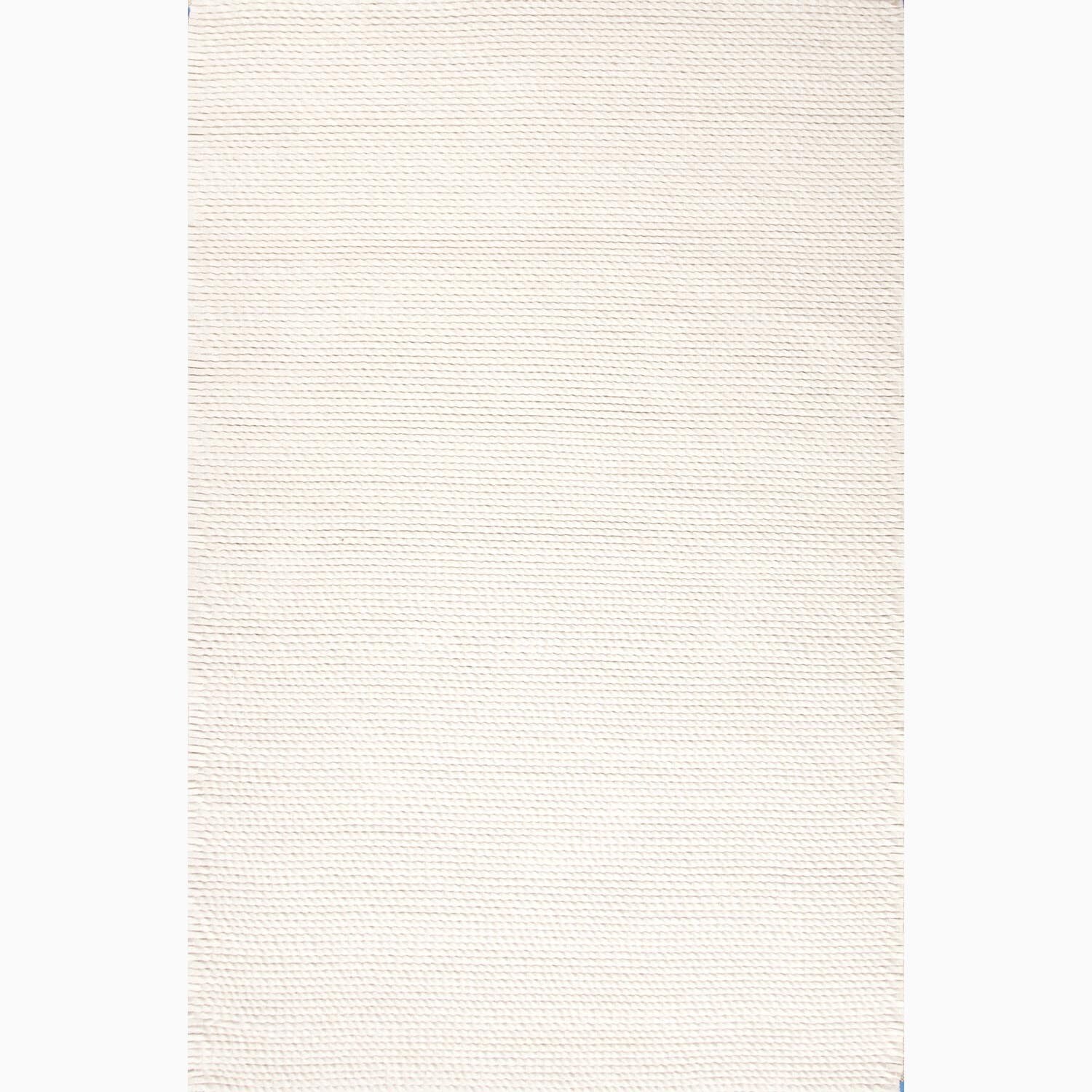 Hand made Ivory/ White Wool Textured Rug (8x10)