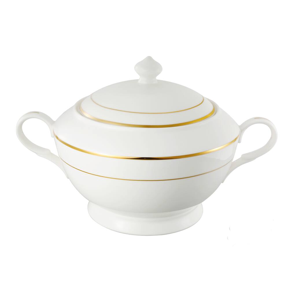 Lorren Home Trends La Luna 24k Gold Tone Bone China Soup Tureen