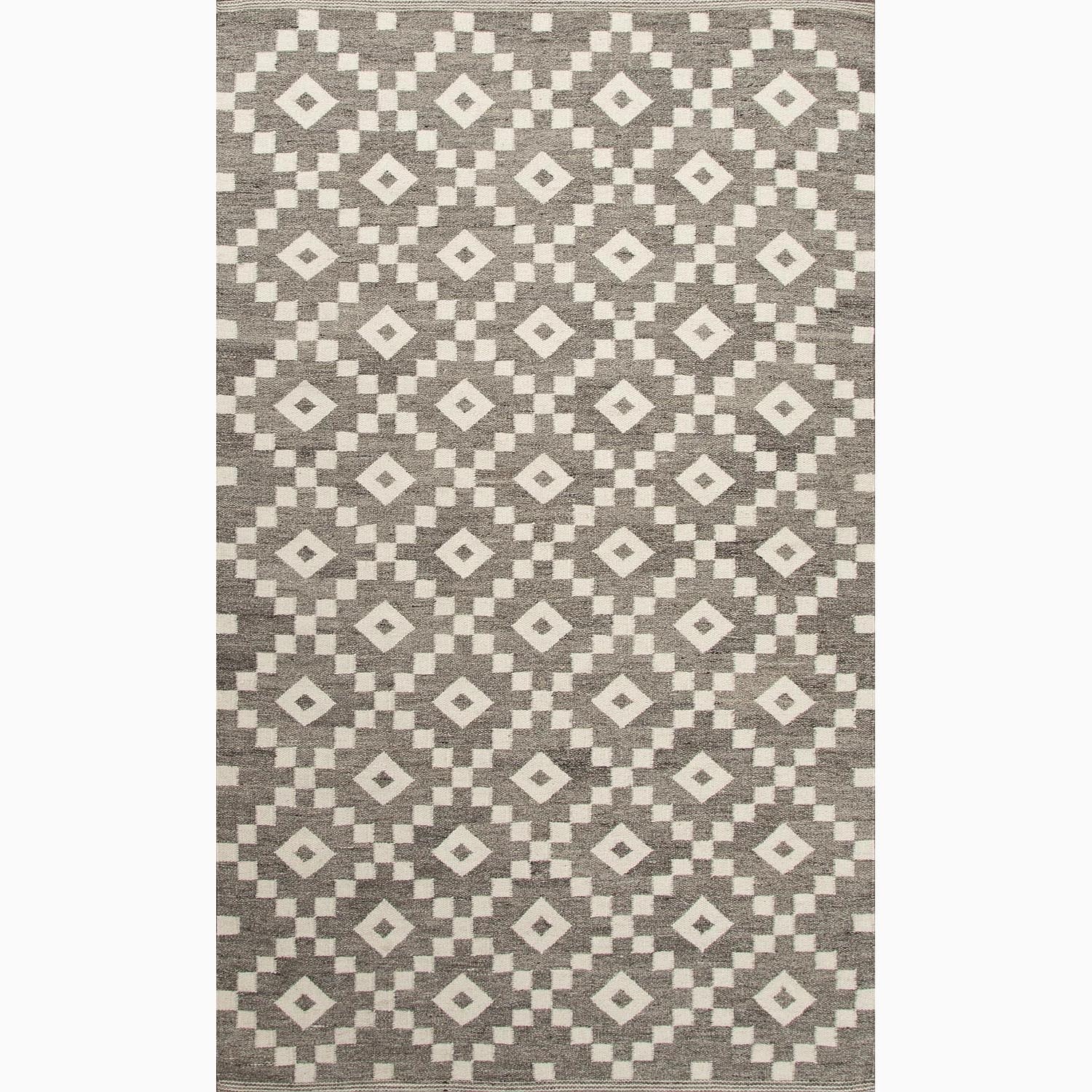 Hand made Gray/ Ivory Wool Easy Care Rug (4x6)