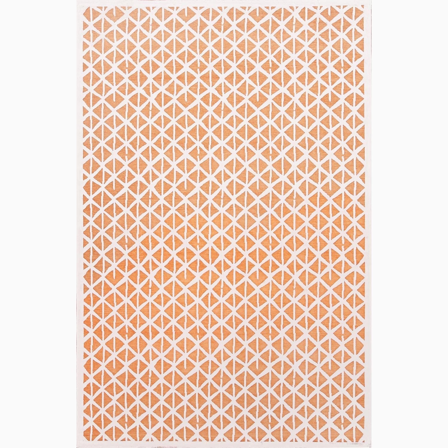 Handmade Orange/ Ivory Art Silk/ Chenille Modern Rug (9 X 12)