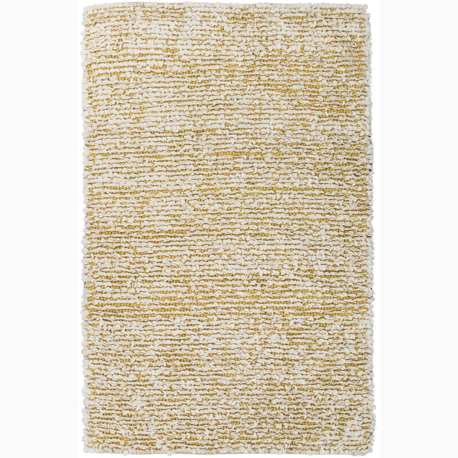 Hand made Ivory/ Yellow Wool Ultra Plush Rug (5x8)