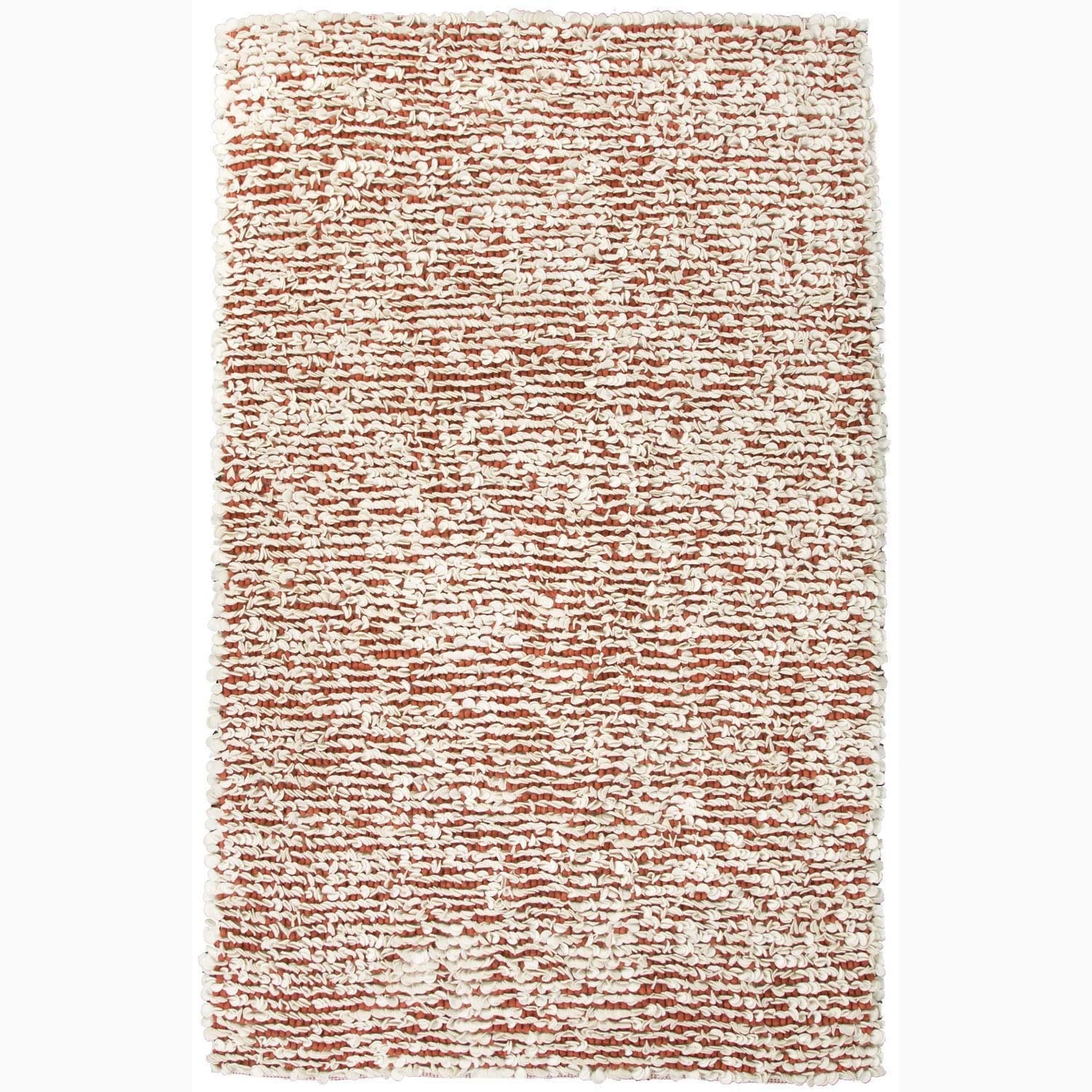 Handmade Ivory/ Orange Wool Ultra Plush Rug (2 X 3)