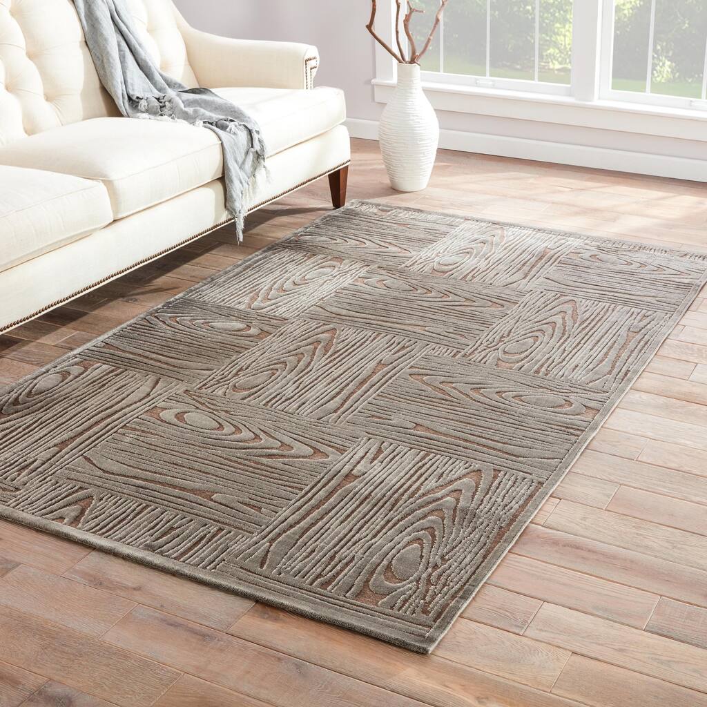 Grainger Abstract Gray Area Rug (7'6" X 9'6") - 7'6" x 9'6"/Surplus