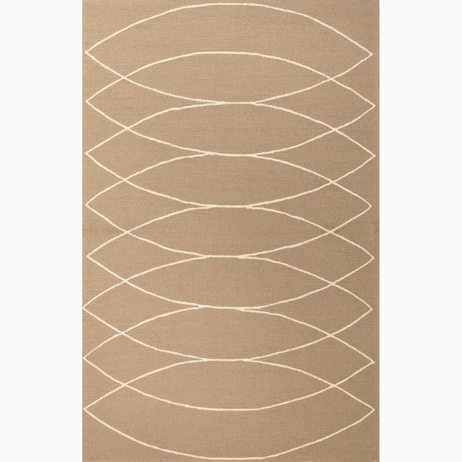 Hand made Taupe/ Ivory Polypropylene Easy Care Rug (5x7.6)