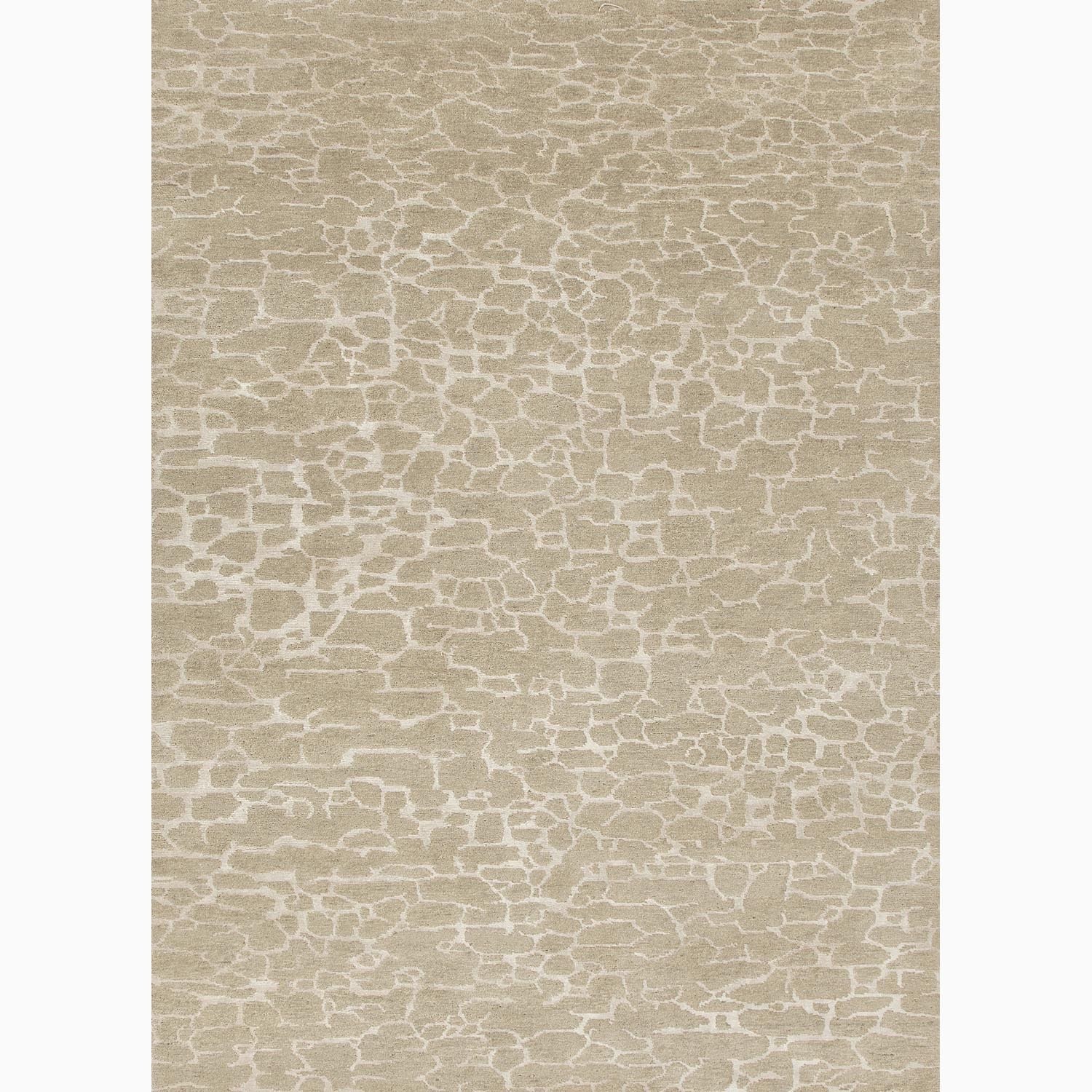 Hand made Abstract Pattern Taupe/ Ivory Wool/ Art Silk Rug (2x3)