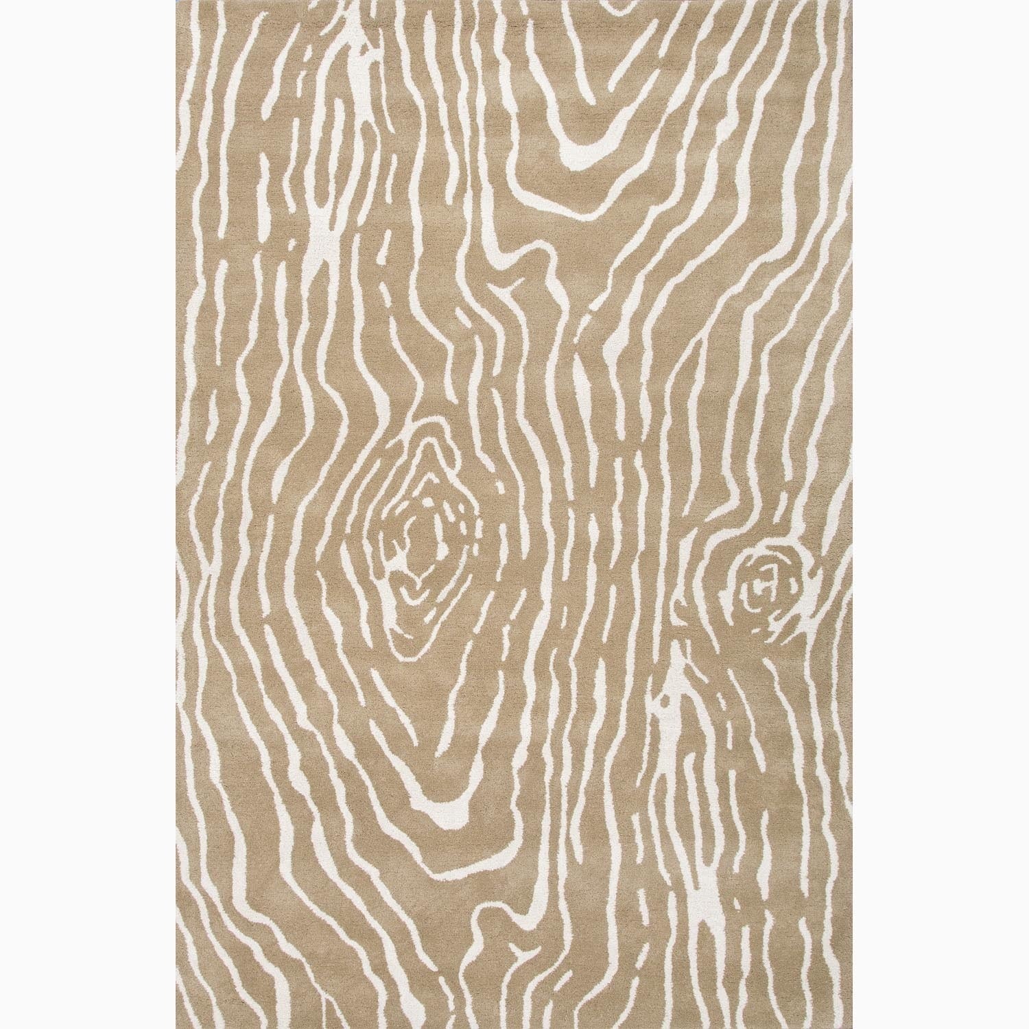 Hand made Taupe/ Ivory Wool Easy Care Rug (5x8)