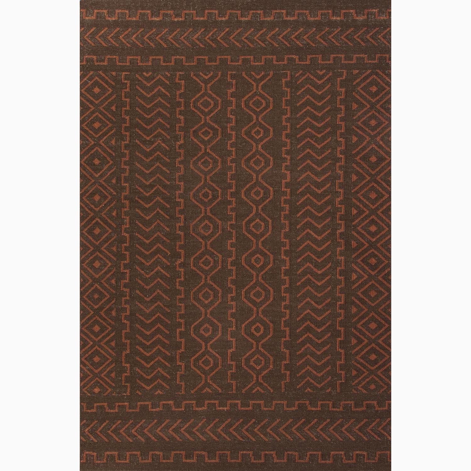 Handmade Tribal Pattern Brown/ Red Wool Rug (2 X 3)