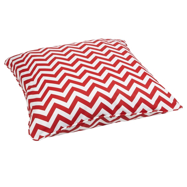 Red Chevron Corded Outdoor/ Indoor Large 26-inch Floor Pillow - Free Shipping Today - Overstock ...