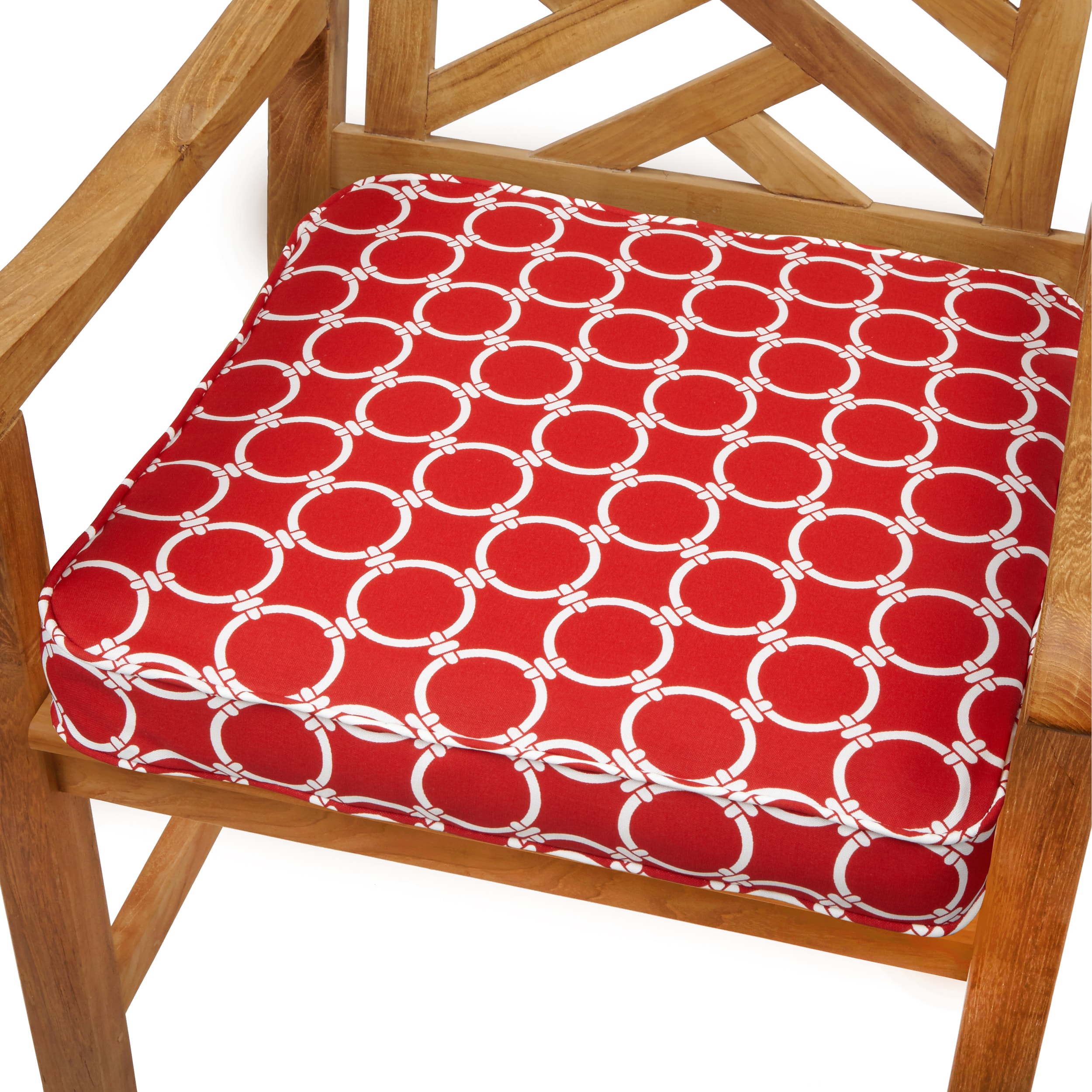 Linked Red 20-inch Indoor/ Outdoor Corded Chair Cushion Red Small