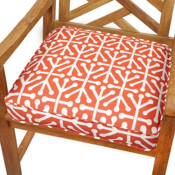 Dossett Orange 19 inch Indoor/ Outdoor Corded Chair Cushion