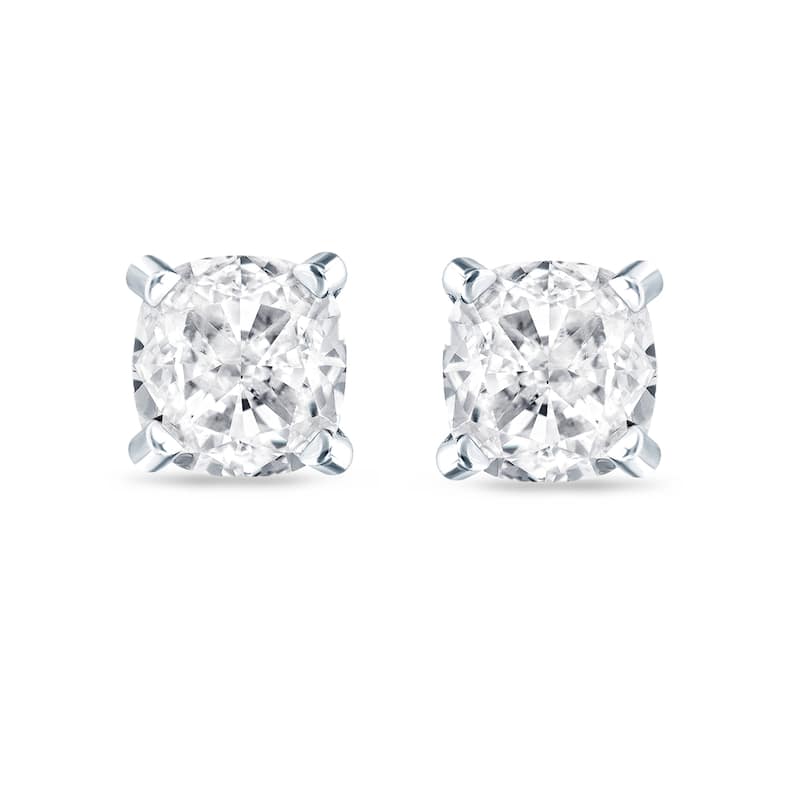 Auriya 14k/18k Gold or Platinum 1/2ct TDW Cushion-Cut Diamond Stud Earrings (H-I, SI1-SI2)