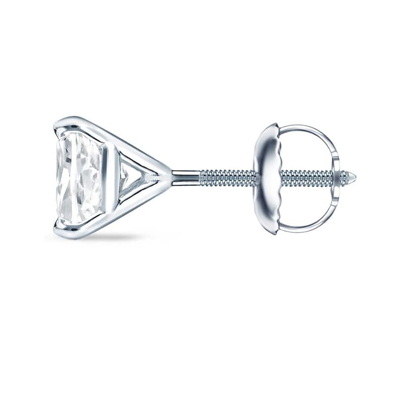Auriya 14K 18K or Platinum Gold 1cttw Certified Cushion-Cut Diamond Stud Earrings (H-I, SI1-SI2)