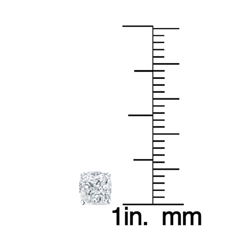 Auriya 14K 18K or Platinum Gold 1cttw Certified Cushion-Cut Diamond Stud Earrings (H-I, SI1-SI2)