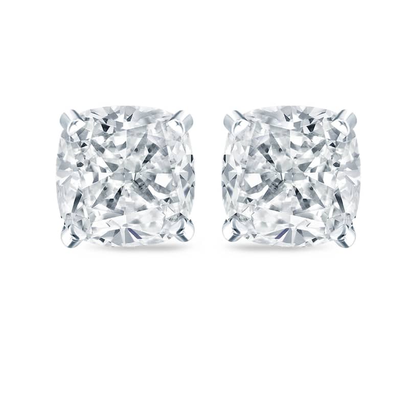 Auriya 14K 18K or Platinum Gold 1cttw Certified Cushion-Cut Diamond Stud Earrings (H-I, SI1-SI2)