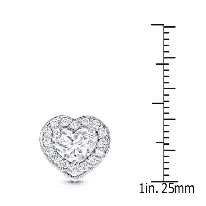 Auriya 14k Gold 2 1/8ct TDW Diamond Heart Earrings (E-F, VS1-VS2)