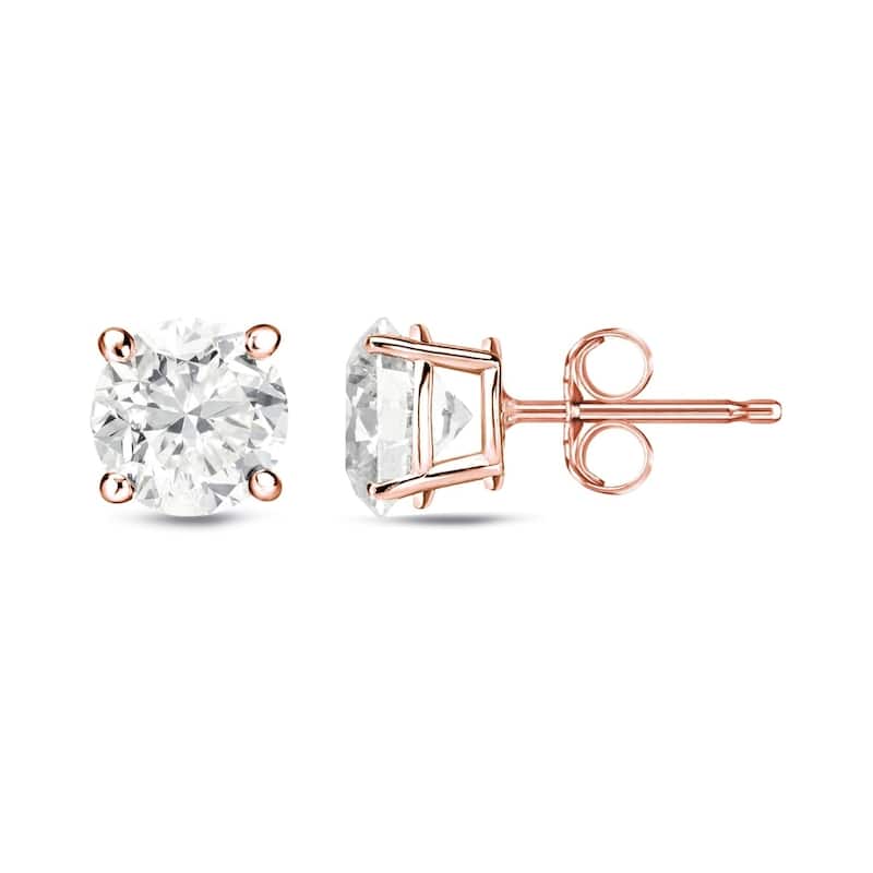 Auriya 1/4 to 3/4ctw Round Diamond Stud Earrings 14k Rose Gold