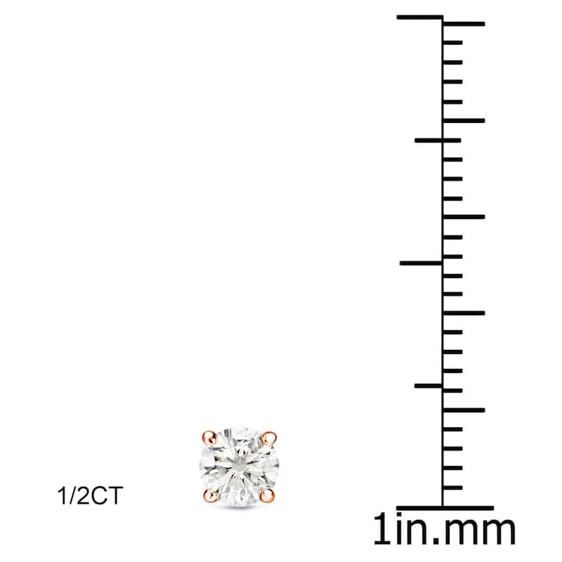 Auriya 1/4 to 3/4ctw Round Diamond Stud Earrings 14k Rose Gold