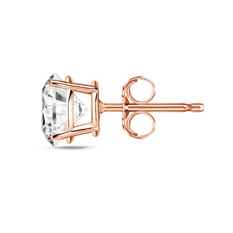 Auriya 1/4 to 3/4ctw Round Diamond Stud Earrings 14k Rose Gold (J-K, I1-I2)