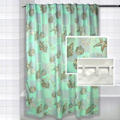 Coral Tide Polyester Shower Curtain Set - 70 x 73