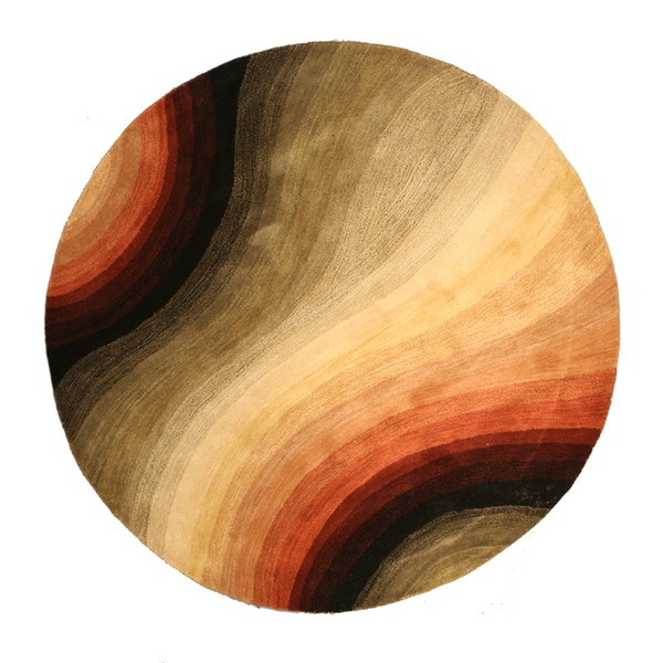 Hand-tufted Wool Contemporary Abstract Desertland Rug (7'9 Round) - 7'9" Round
