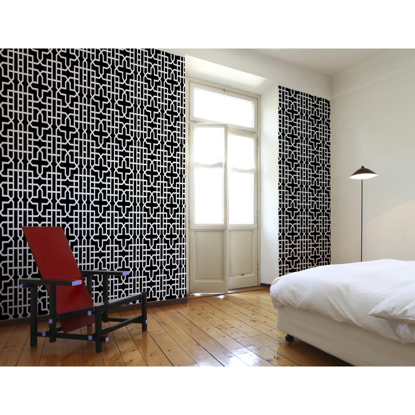 Black Geometric Wall Tile Sheets (set Of 2)