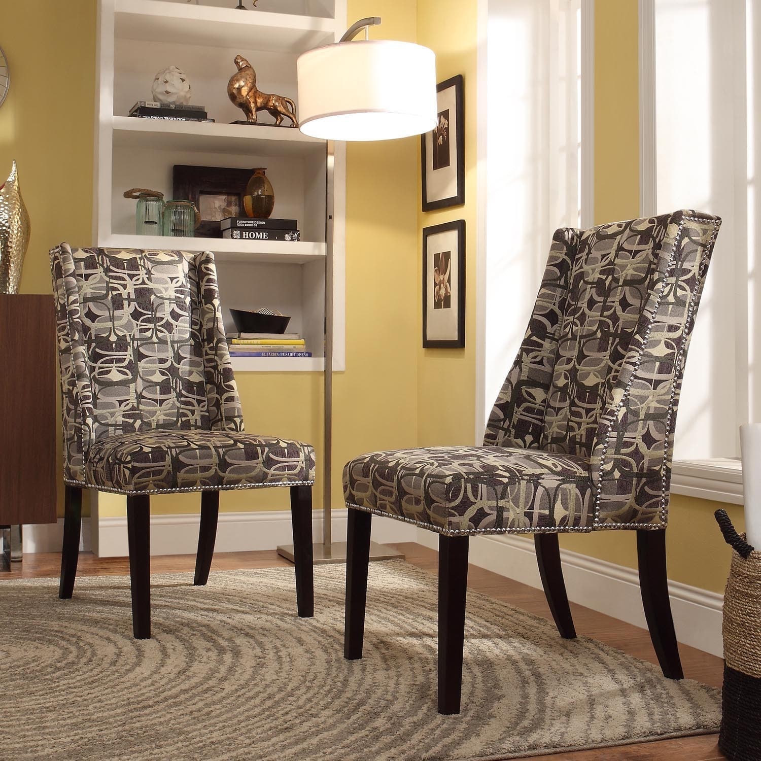 Inspire Q Geneva Mod Geometric Wingback Hostess Chairs (set Of 2)