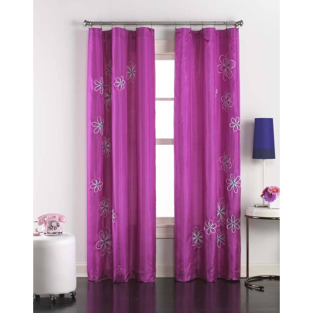 Jillian Taffeta Embroidered Curtain Panel Pair
