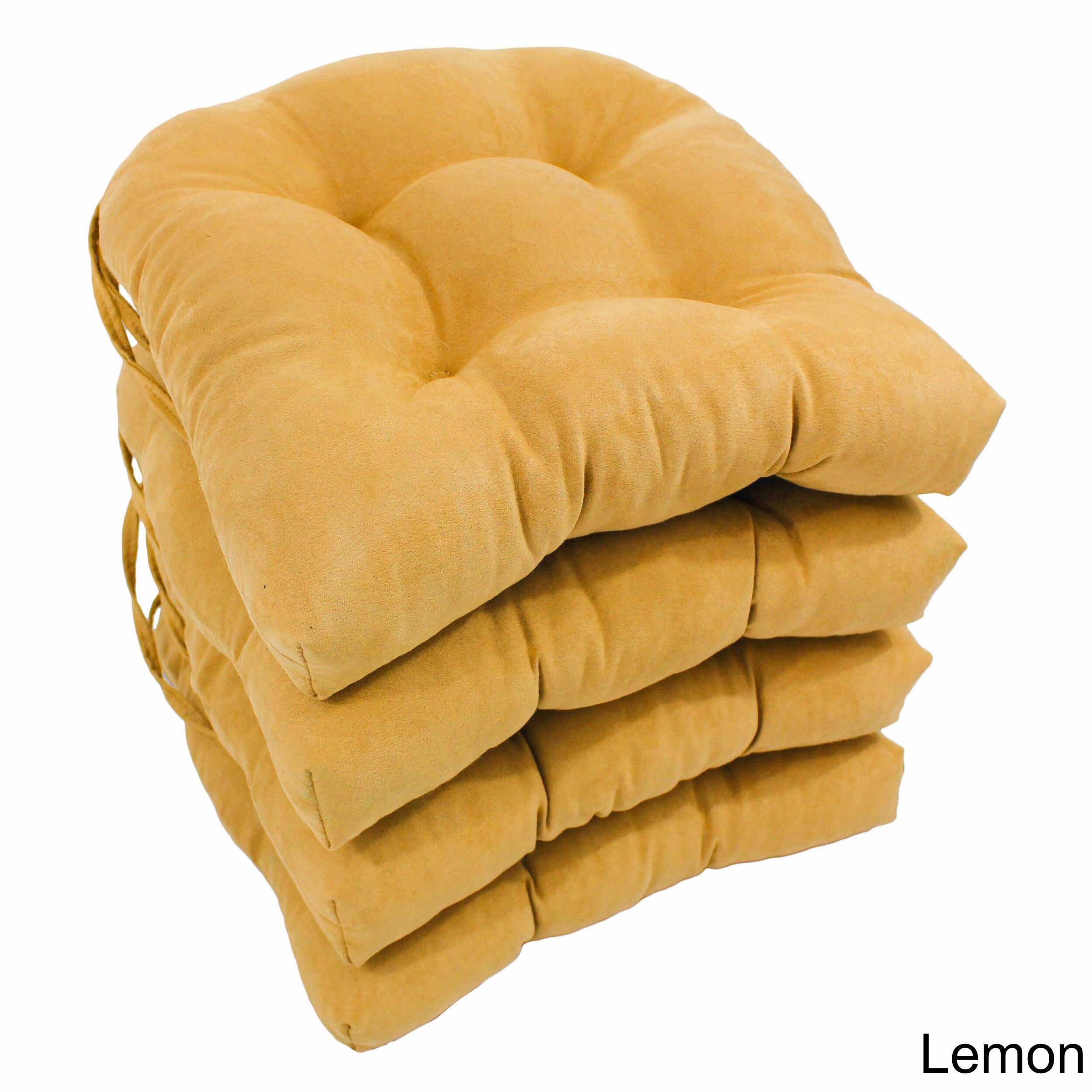 16-inch U-shaped Indoor Microsuede Chair Cushions (Set of 2, 4, or 6) - On  Sale - Bed Bath & Beyond - 7896227