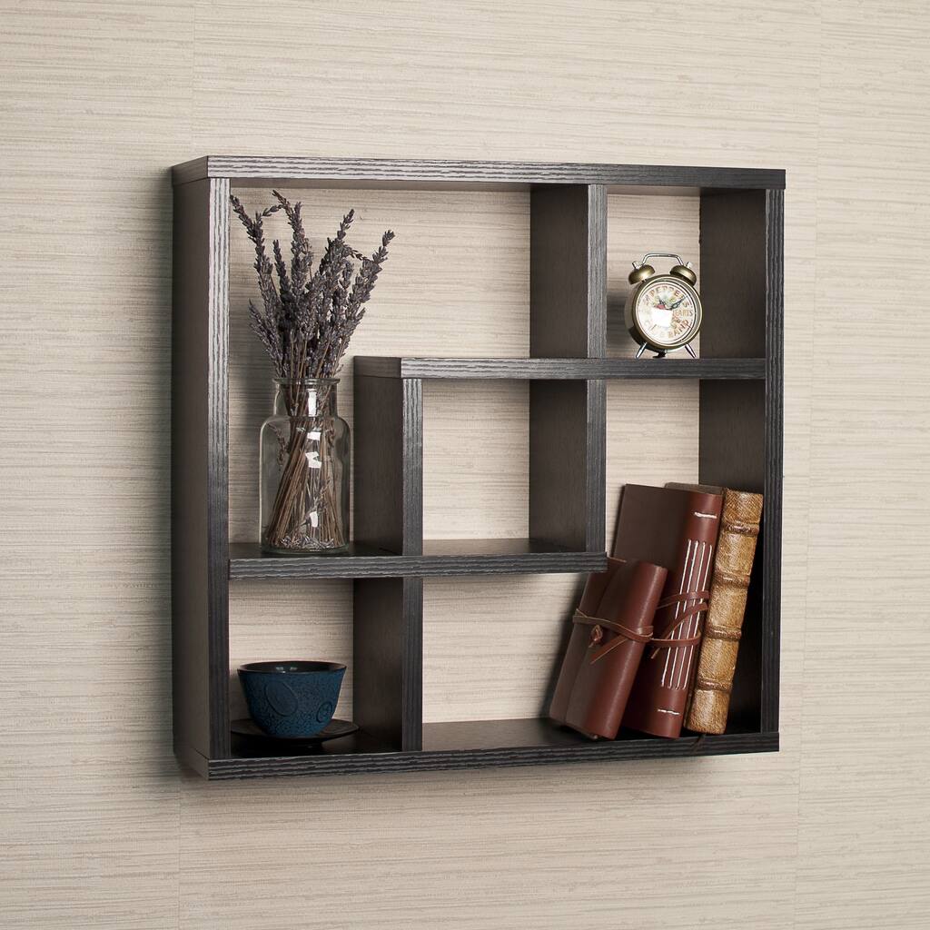 Danya B Geometric Square Wall Shelf with 5 Openings