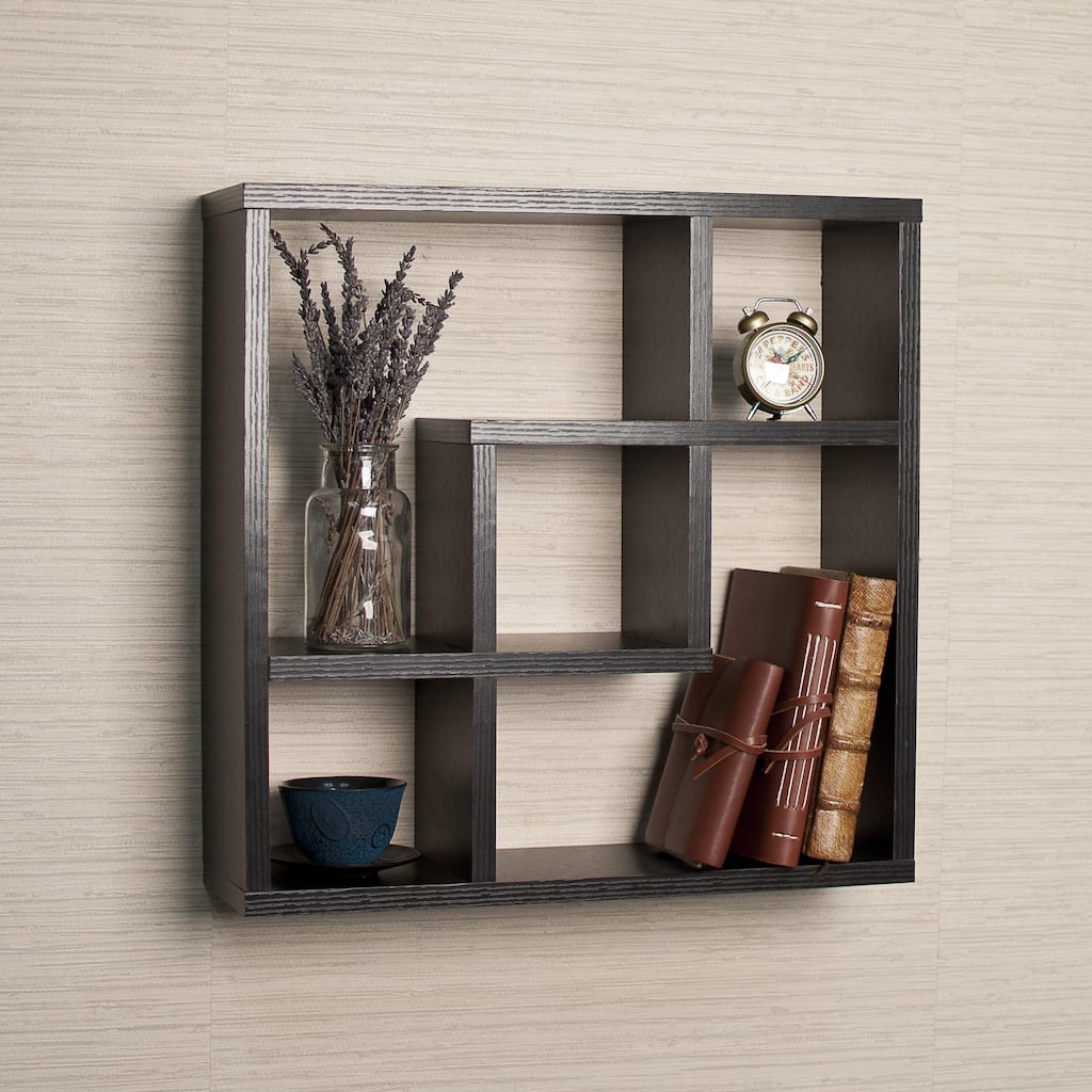 Danya B Geometric Square Wall Shelf with 5 Openings