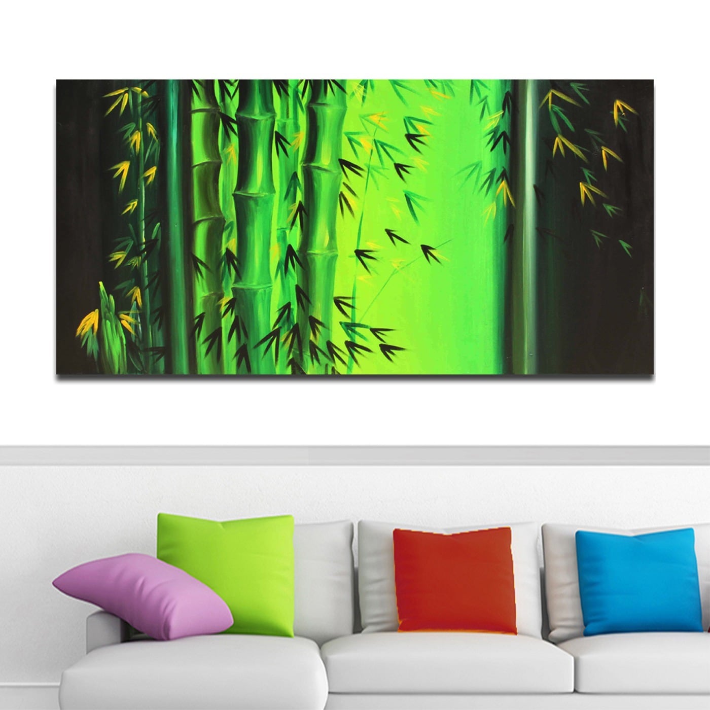 Abstract Bamboo Hand Painted Art