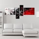 'Abstract Red Black & White' 4-piece Hand Painted Canvas Art ...