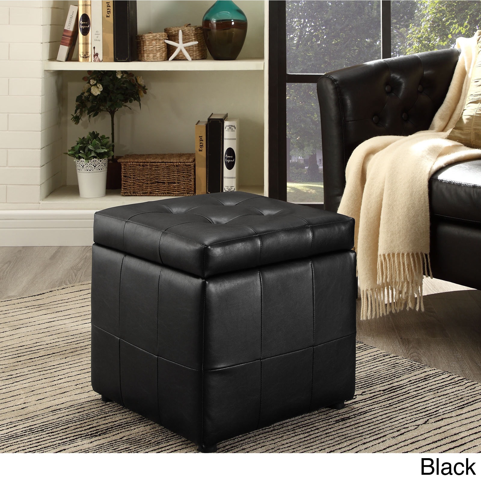 Volt Tufted Leatherette Ottoman