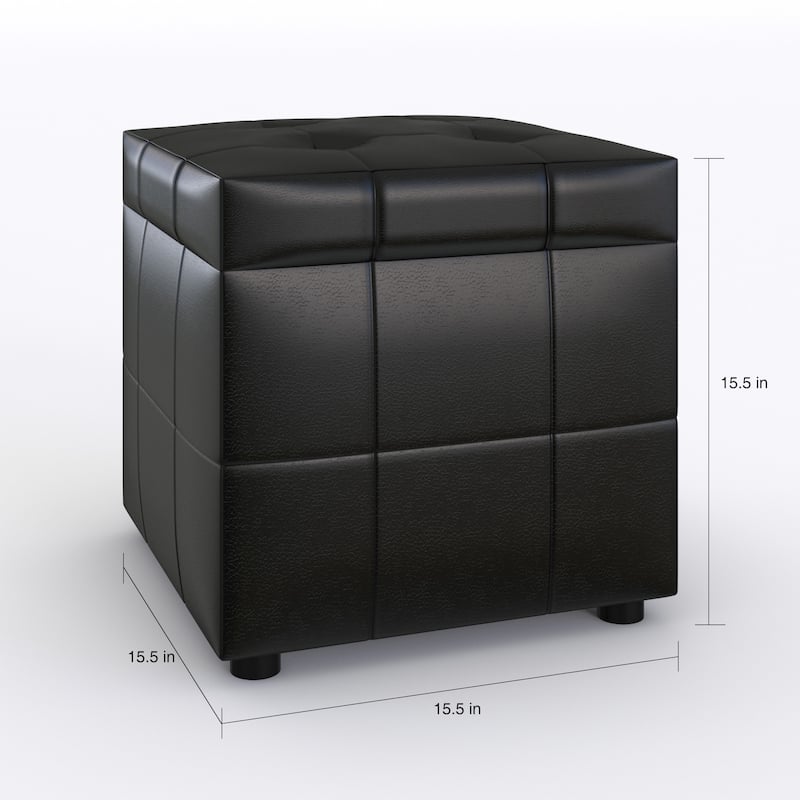 Porch & Den Robinson Tufted Leatherette Ottoman