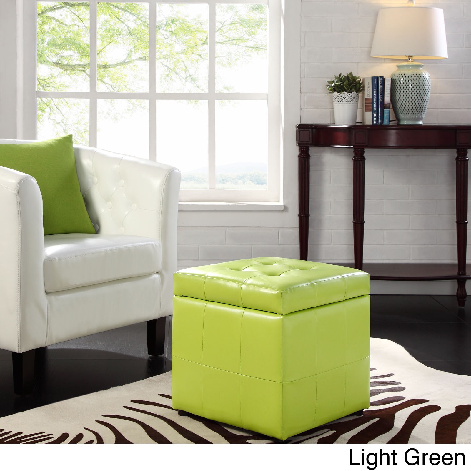 Volt Tufted Leatherette Ottoman