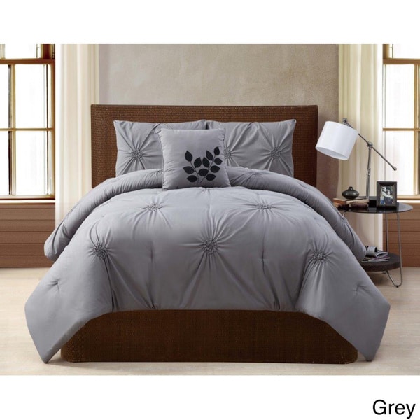 London Pinched Pleat 4 piece Comforter Set Comforter Sets