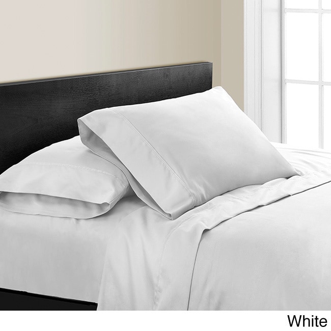 Victoria Classics Noelia 600 Thread Count 4 piece Sheet Set White Size King