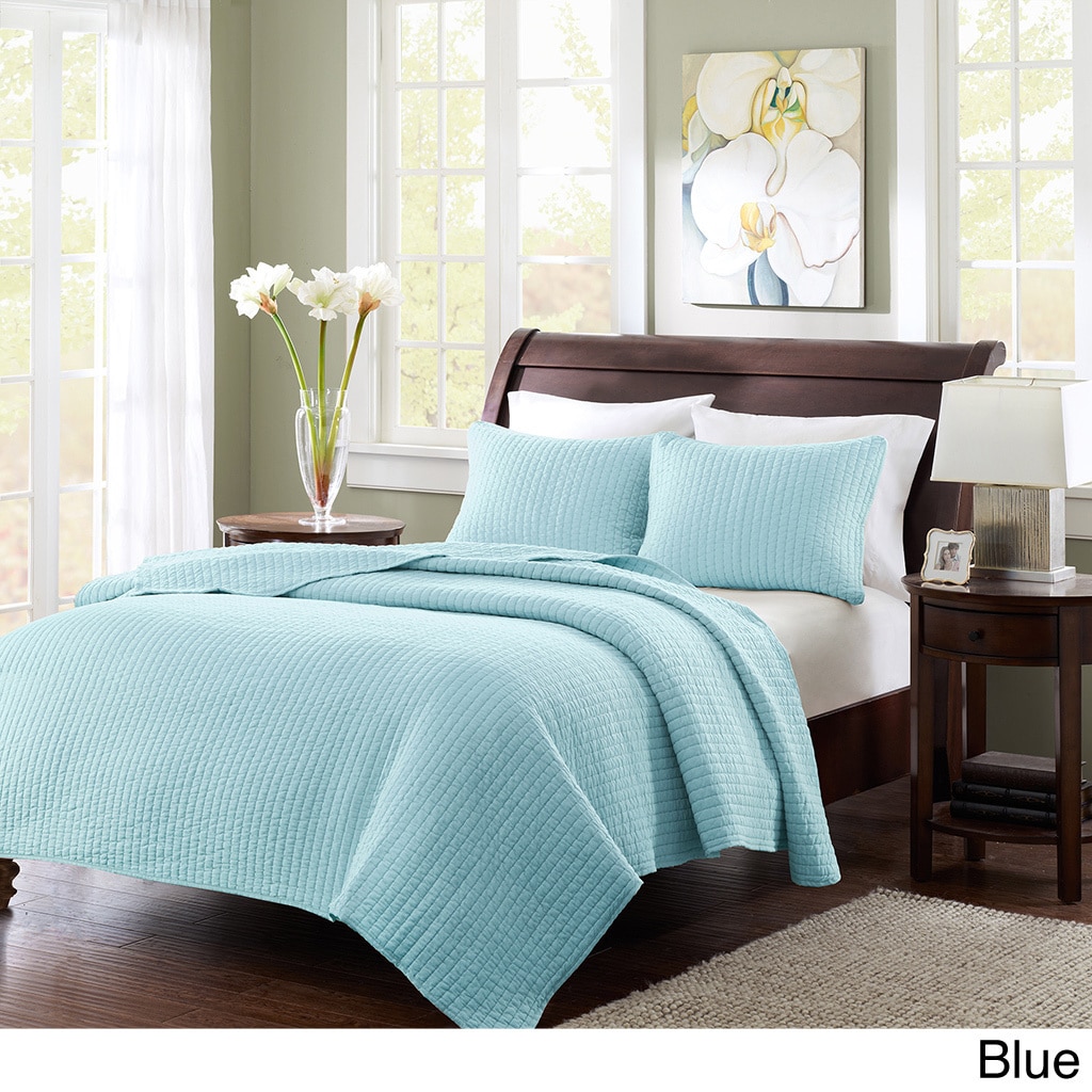 Madison Park Madison Park Jaxson 3 piece Coverlet Set Blue Size Twin