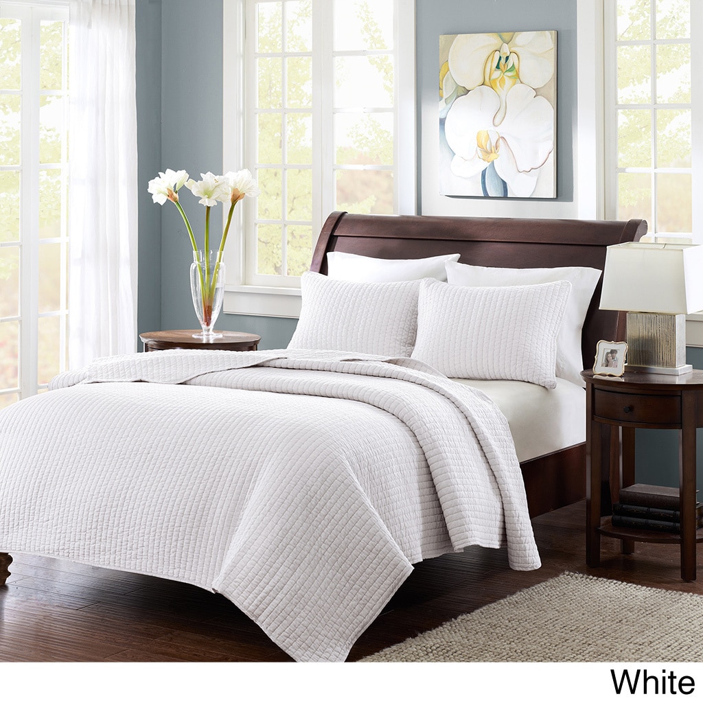 Madison Park Madison Park Jaxson 3 piece Coverlet Set White Size Twin