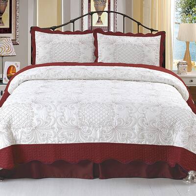 Windsor Home Juliette Embroidered 3-piece Quilt Set