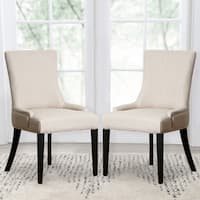 Abbyson Newport Ivory Fabric Nailhead Trim Dining Chair