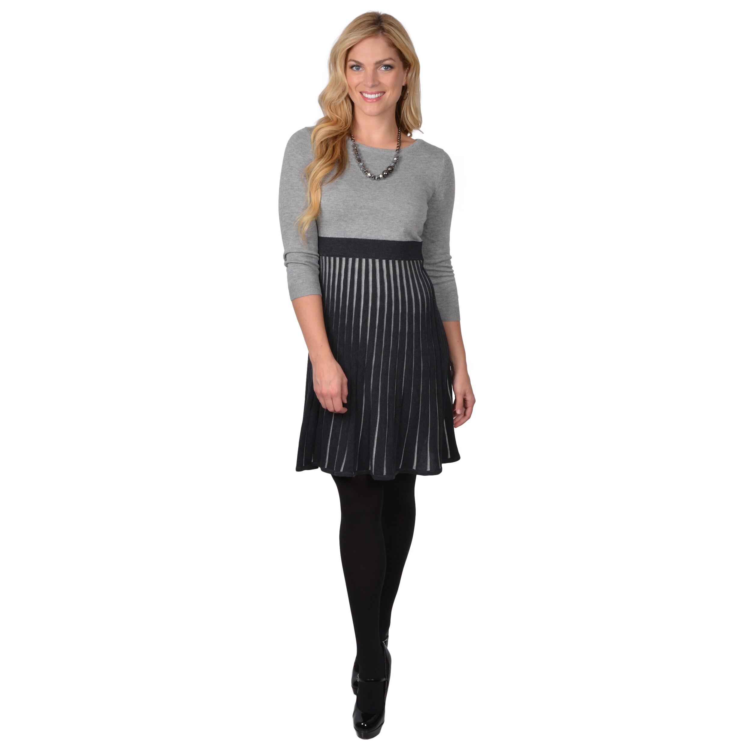 pleated sweater dress