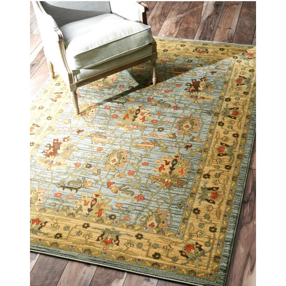 Nuloom Traditional Ziegler Kashan Blue Rug (53 X 77)